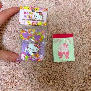 Hello kitty notepad and eraser
